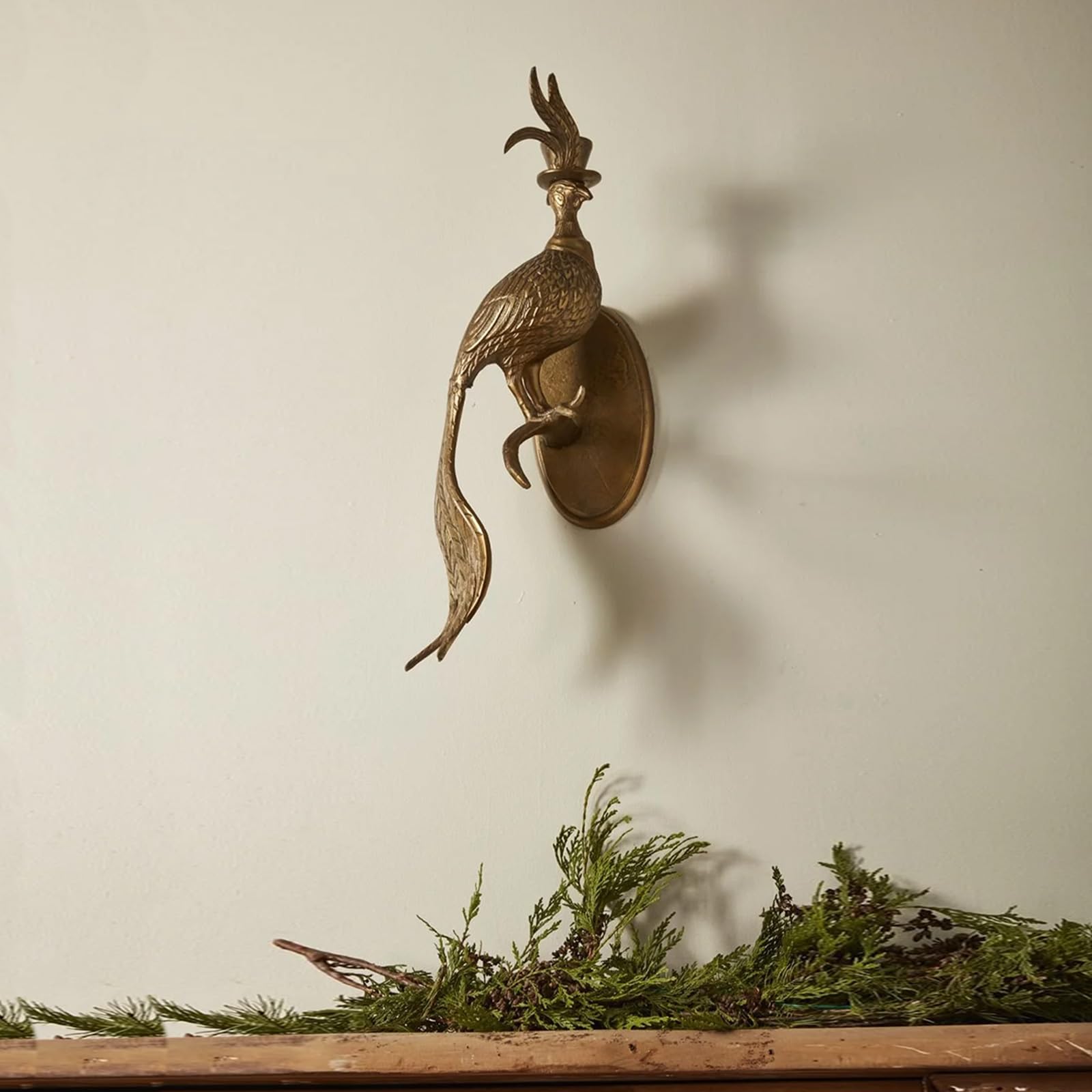 Gresonic 3D Head Wall Mount Ornament, Animal Heads for Wall Art Hanging Sculptures, Bronzed Resin Decorations for Home (bird head)