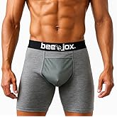 BeeJox Men’s Support Boxer Briefs 2-Pack | Cooling Compression Fit with Jockstrap Hammock for Vasectomy Recovery