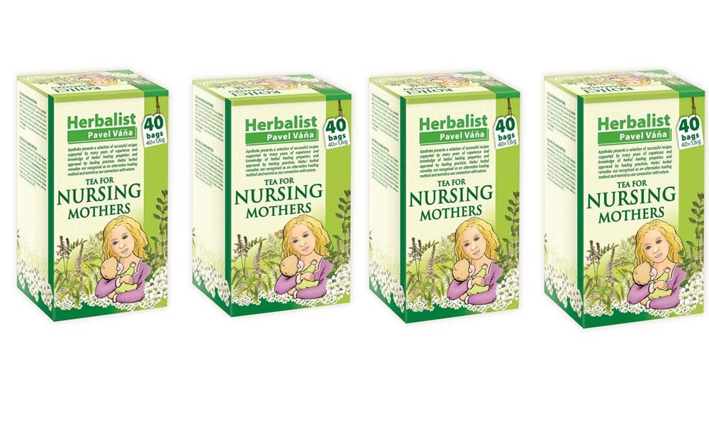 Herbal Nursing Tea for Breastfeeding Mothers stimulating Mother's Milk 40 Tea Bags by Apotheke Pavel Vana (Pack of 4)