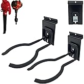 Juformin Adjustable Slatwall Hooks, Lockable Slatwall Weedeater &amp; String Trimmer Hanger, Power Tool Hanger for Slatwall Accessories, Utility Hooks for Garage Storage - 8" 2 Pcs, Black
