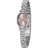 BERNY Silver Watches for Women Dainty Women's Wrist Watch, 3ATM Waterproof Fashion Small Ladies Bracelet Watch, Female Analog Quartz Watch, Full Stainless Steel Sun-ray Dial Luxury Birthday Present