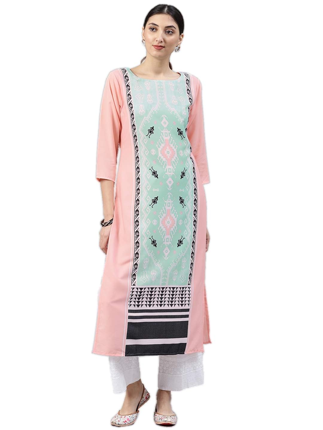 vaamsi crepe digital printed kurti(vpk1516_pink_free size)