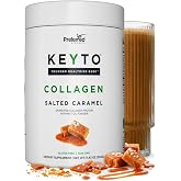 KEYTO Keto Collagen Protein with MCT Oil Powder - Salted Caramel | Grass Fed Pasture Raised Hydrolyzed Collagen Peptides, Keto, Paleo and Low Carb Friendly Shake