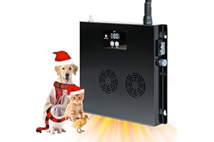 Briidea 400W Dog House Heater with PTC Rapid Heating (3 Seconds), 32℉-122℉ Temperature Range, 11.5FT Anti-Chew Cord, Heats Up to 120 Cubic Feet Dog Houses, Chicken Coops & Rabbit Cages