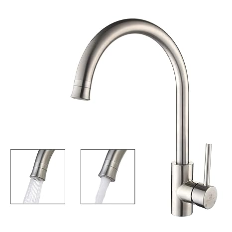 HOMELODY 2-Strahlen Wasserhahn Küche mit 360° drehbar Armatur Küche Mischbatterie für Küche Spülbecken Armatur Edelstahl Küch