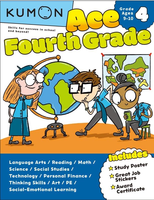 Kumon Ace Third Grade-Includes Study Poster, Great Job Stickers