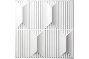 Art3dwallpanels PVC 3D Wall Panel for Interior Wall Décor, 19.7" x 19.7" Wall Decor PVC 3D Wall Panels, 3D Textured Wall Panels, Pack of 12 Tiles, White
