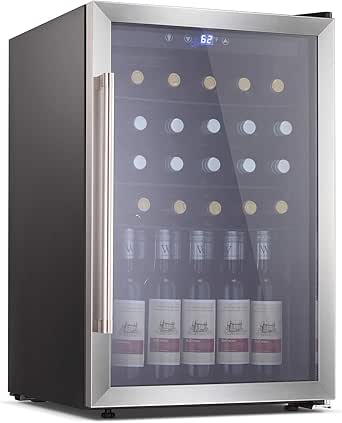 Antarctic Star Beverage Refrigerator Cooler-120 Can Mini Fridge Glass Door for Soda Beer or Wine – Glass Door Small Drink Dispenser Machine Touch Screen for Home, Office or Bar, 4.5cu.ft.