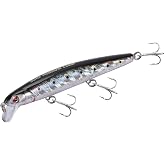 LITTMA California Surf Fishing Lures Saltwater Jerkbait Crankbait Surf Minnow 110/125 - Metallic Sardine Super Glow &amp; Pearl Pink Belly Glow Lures for Halibut &amp; Striper Fishing