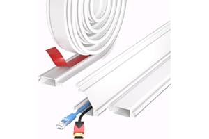 VANNESSE Cord Cover Raceway Kit, 39 inch TV Cord Cover for Wall, Easy Install Cable Management System for 2-3 Small Wires, Paintable Cord Concealer, Hiding Wall Mount TV Powers Cords in Home Office