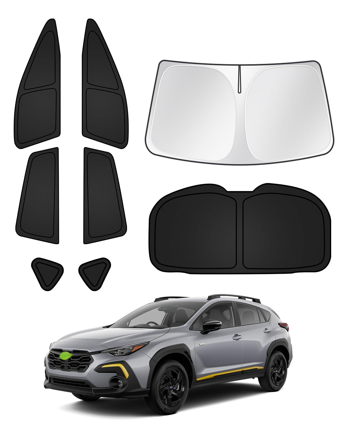 Photo 1 of Canvcle Sunshades for Subaru Crosstrek 2024 2025 2026 Accessories Windshield Sun Shade Side Rear Window Shade Cover Sun Visor Shield Privacy Protection Keep Vehicle Cool Black 8PCS