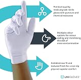 Unigloves White Pearl Nitrile Exam Gloves Medium 100/Pk Powder Free Latex Free view 3