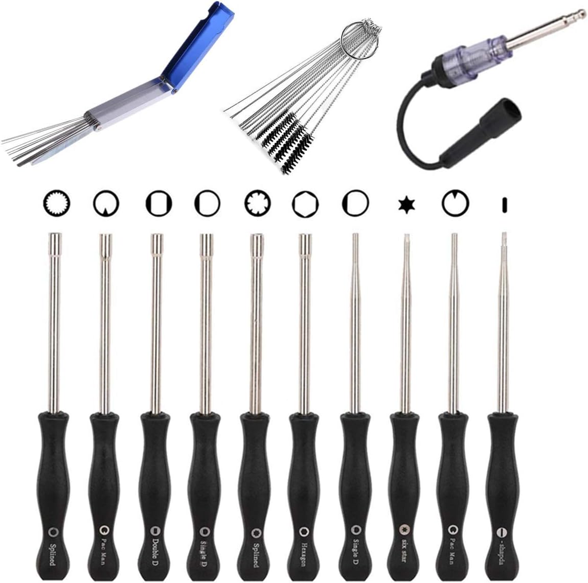 Toolyuan Carb Adjustment Tool Screwdriver Kit + Ignition Spark Tester+Carburetor Carbon Dirt Jet Remove Cleaner for Common 2 Cycle Engine String Trimmer Weed Eater Chainsaw Leaf Blower Lawn Mower : Garden & Outdoor