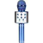 Wireless Bluetooth Karaoke Microphone Portable Handheld Mic Speaker 3-in-1 for All Smartphones Gifts Blue