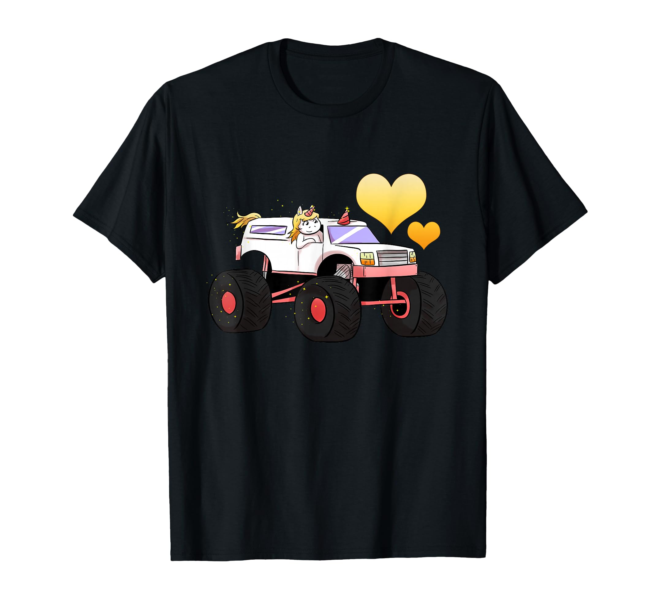 Monster Truck Hearts Unicorn Heart T-Shirt