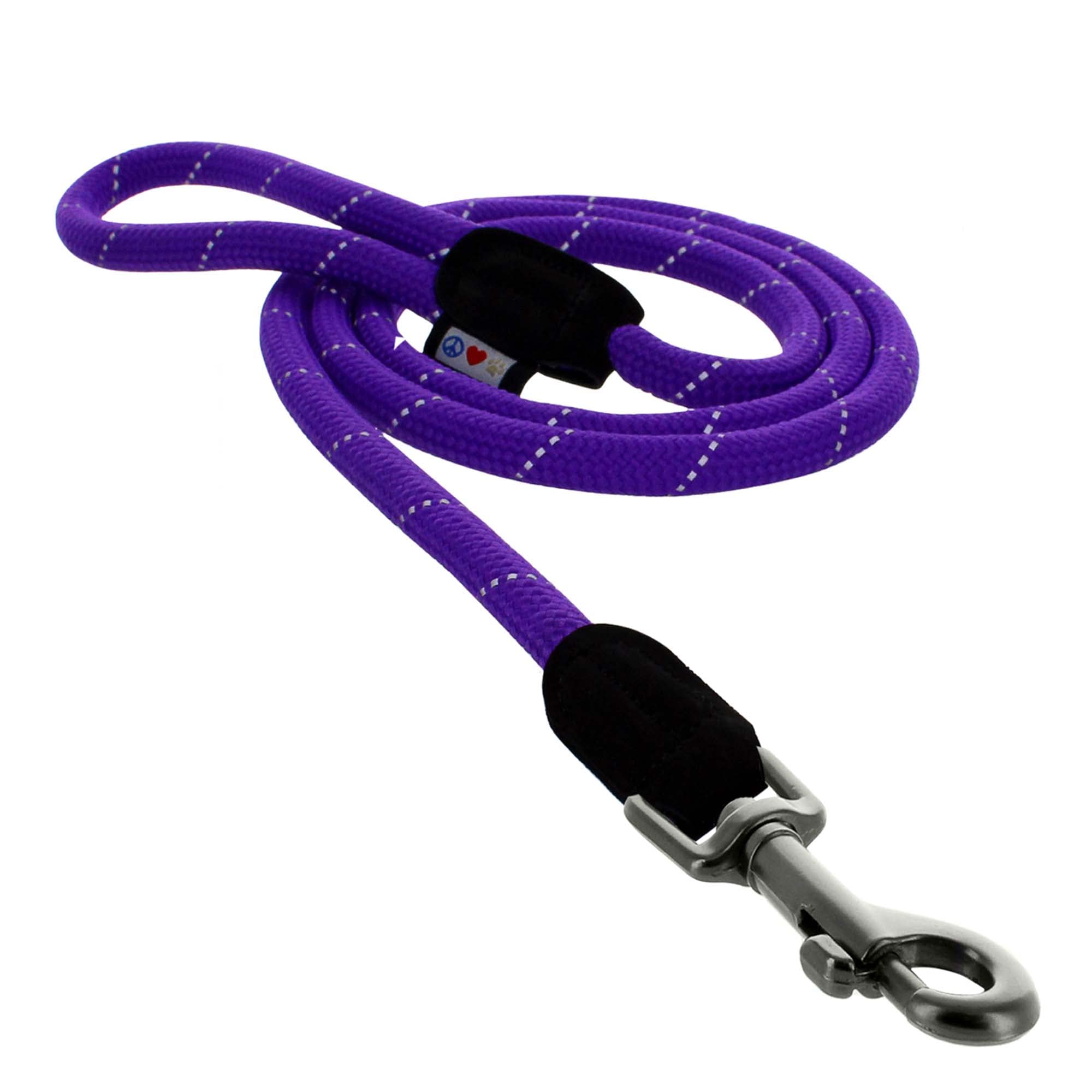 Pawtitas Purple Dog Leash, 1.8 M Training Lead, Heavy Duty Rope, Non-Pull, Shock Absorbing, Reflective, Comfortable Handle, Suitable for Small to Large Dogs