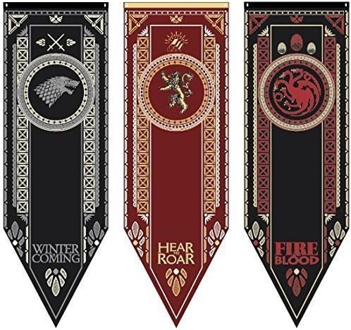 Game of Thrones Tournament Banners Set of 3 House of Stark, Targaryen, Lannister