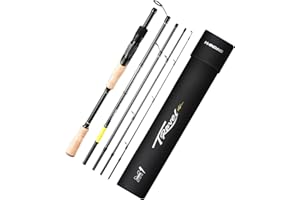 HANDING M1 Travel Fishing Rod 5/6 Piece Portable Spinning & Casting Rod with Medium/Medium Heavy Power Fast Action 30T+24T Carbon Fiber for Bass Walleye Pickerel Redfish Striped Bass