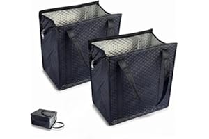2 pcs Reusable Foldable Refrigerated Food Delivery Cooler Bags with Carrying Handles,insulated lunch sack,thermal food insula