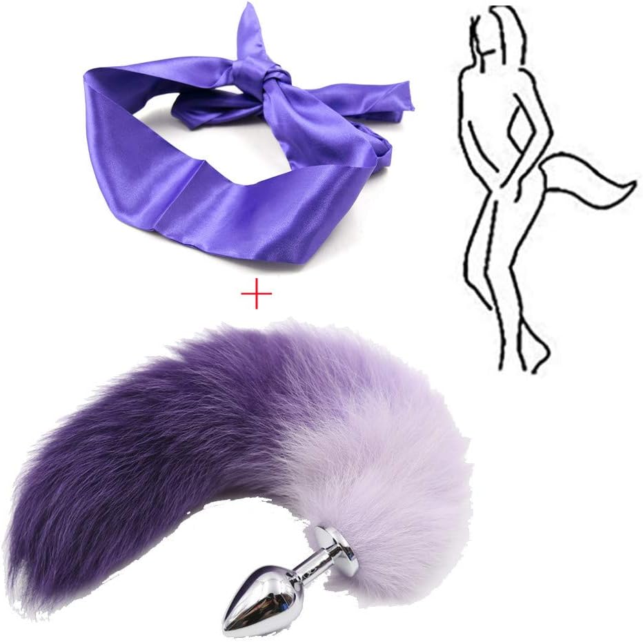 Purple Role Play B-ü-t-t P-l-ǔ-g Stainless Steel Tail Mask Gift for Her
