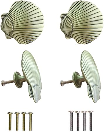 Run 4 Pieces Creative Coastal Sea Life Scallop Shell Single Hole