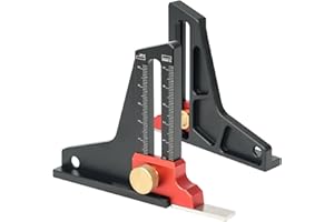 Aepiraza Height Gauge for Table Saw, Tablesaw Depth Measuring Ruler Aluminum Alloy Metric Scale Height Gauge Measuring Instrument for Saw Table and Ruler Trimming Machine Adjustmen (2Pcs)
