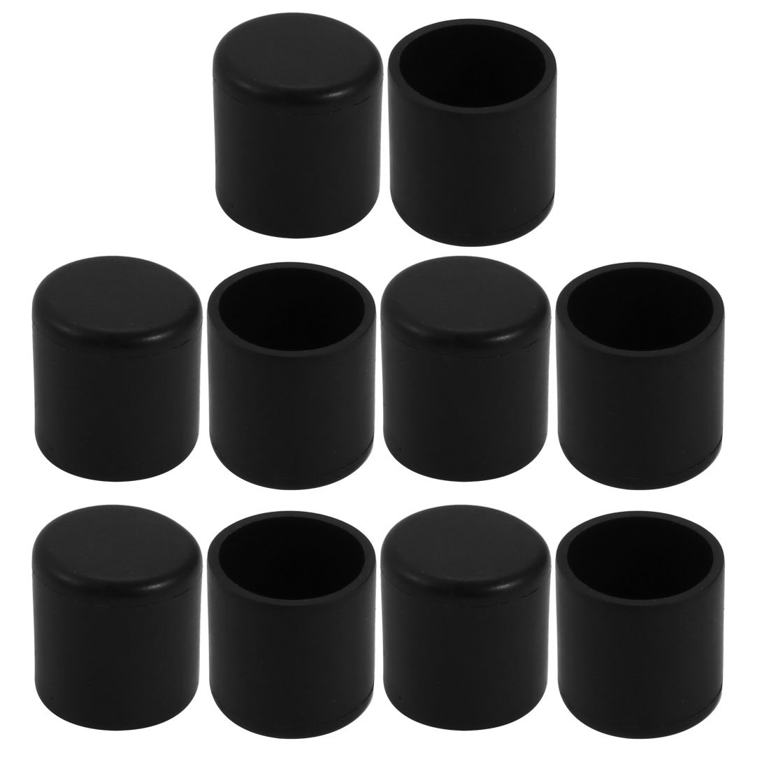 sourcingmap 10pcs 19mm Inner Dia Pipe Tube Insert Chair Leg Cap Black PVC Tubing Plug