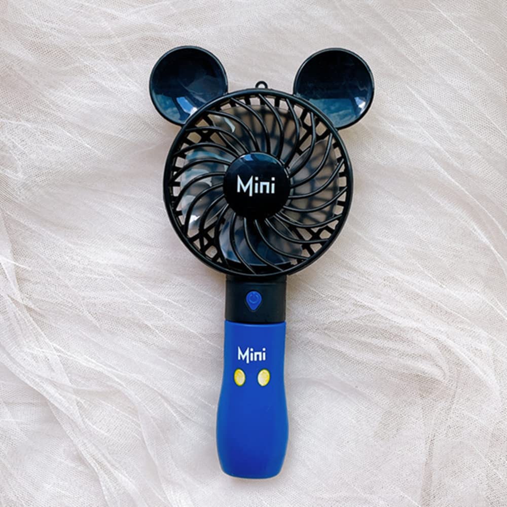 Kbinter Cute Personal Mini Fan, Handheld & Portable USB Rechargeable 1 Speed USB Fans with Colorful LED Light Adjustable, for Indoor Or Outdoor Activities, Cute Mouse