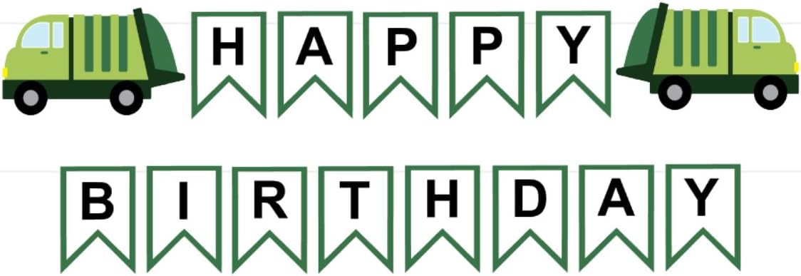 GARBAGE TRUCK HAPPY BIRTHDAY BANNER, Happy Birthday Banner, Garbage Banner, Garbage Truck Birthday,Garbage Truck Decorations, Garbage Truck Party, Garbage Truck Party Supplies