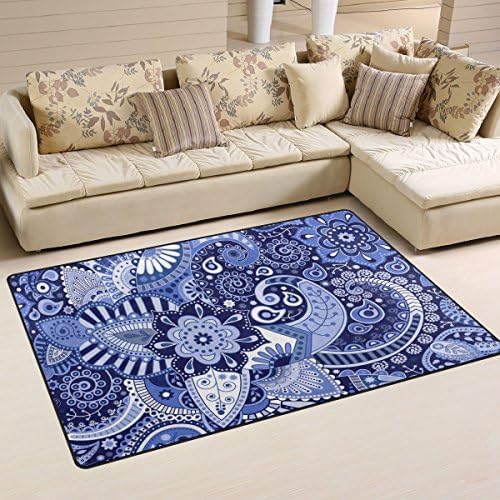 Bohemian Hippie Print Playmat Floor Mat For Dining Room Living Room Bedroom,Size 2'7"X1'8" and 5'X3'3" Available.