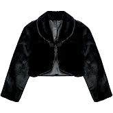 SK Studio Girls Princess Faux Fur Flower Bolero Shrug Party Wedding Dress Up