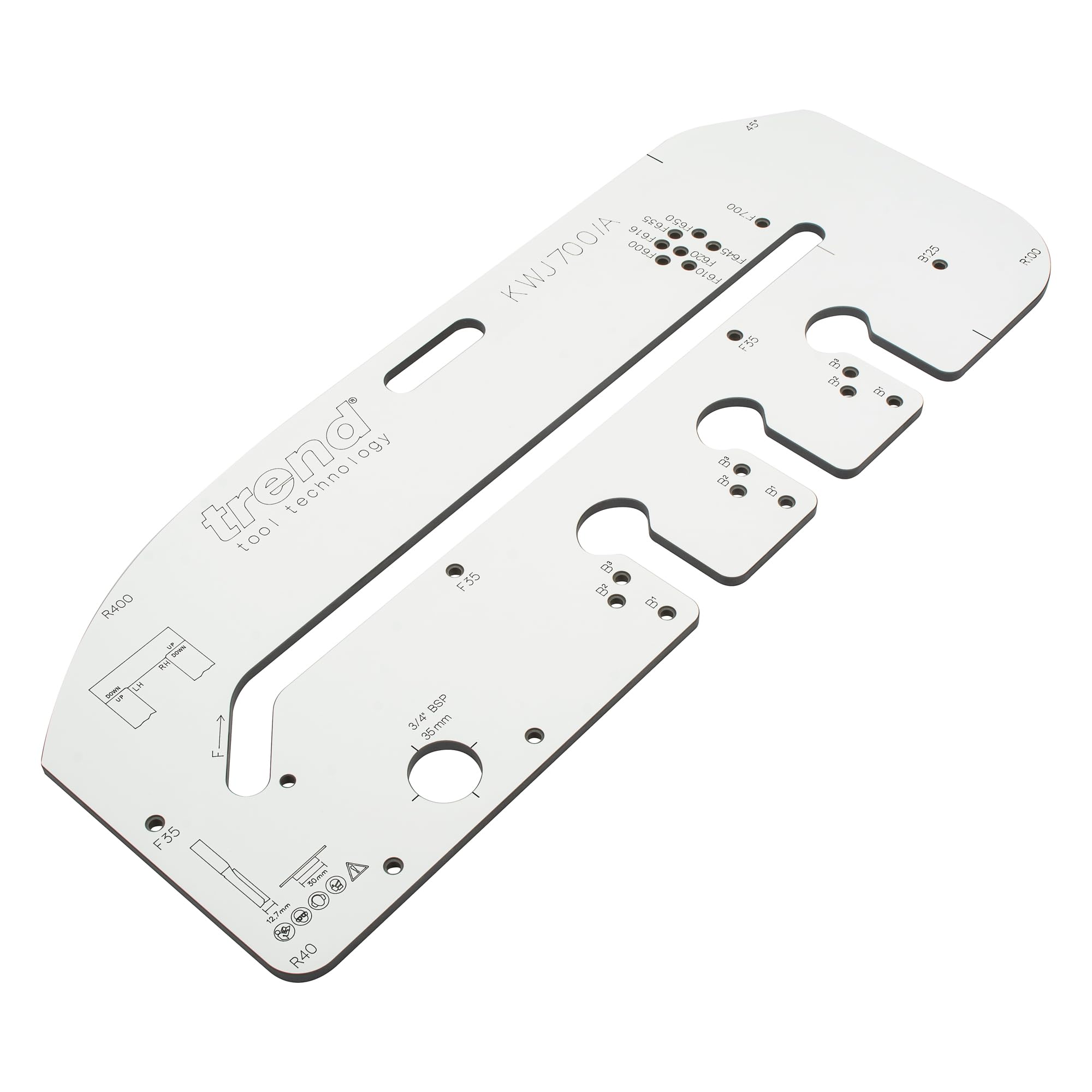 Trend 700mm Kitchen Worktop Routing Jig for Mason Mitre Joints in Laminated Chipboard, Timber & Compact Grade Laminate, KWJ700/A