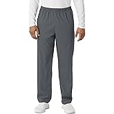 Wink Scrubs Unisex, Boundless, Straight-Leg Pants with Tuck-in Drawstring and 6 Pockets, Pewter, M Short