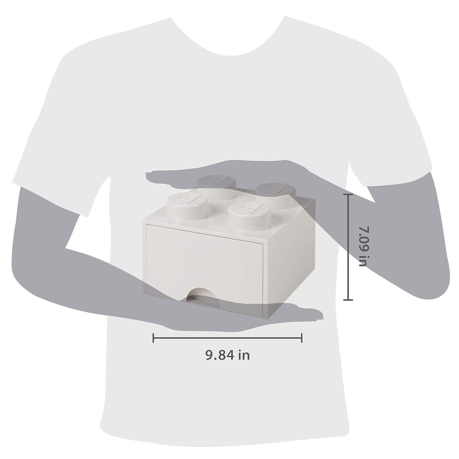 LEGO Brick Drawer, 4 Knobs, 1 Drawer, Stackable Storage Box, White: Home & Kitchen