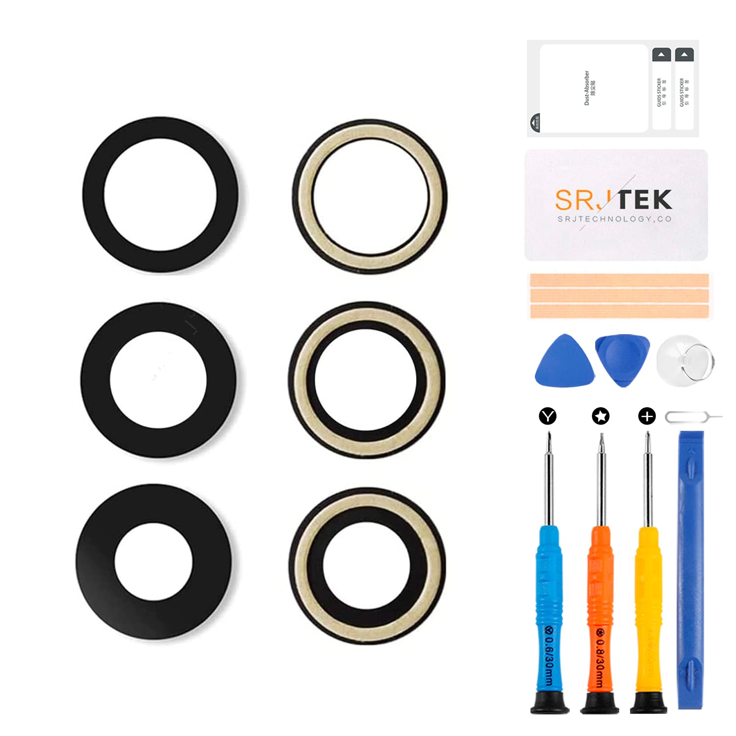 For iPhone 12 Pro Max Back Rear Sapphire Camera Glass Replacement For 12 Pro Max Camera glass Lens A2411 Camera Lens Replacement A2342,A2410,A2412 With Professional TOOL Repair Kit(Black 2 Pack)