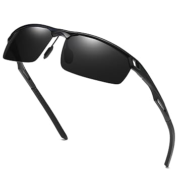 DUCO Herren Sport Stil Polarisierte Sonnenbrille Metallrahmen Brille 8550