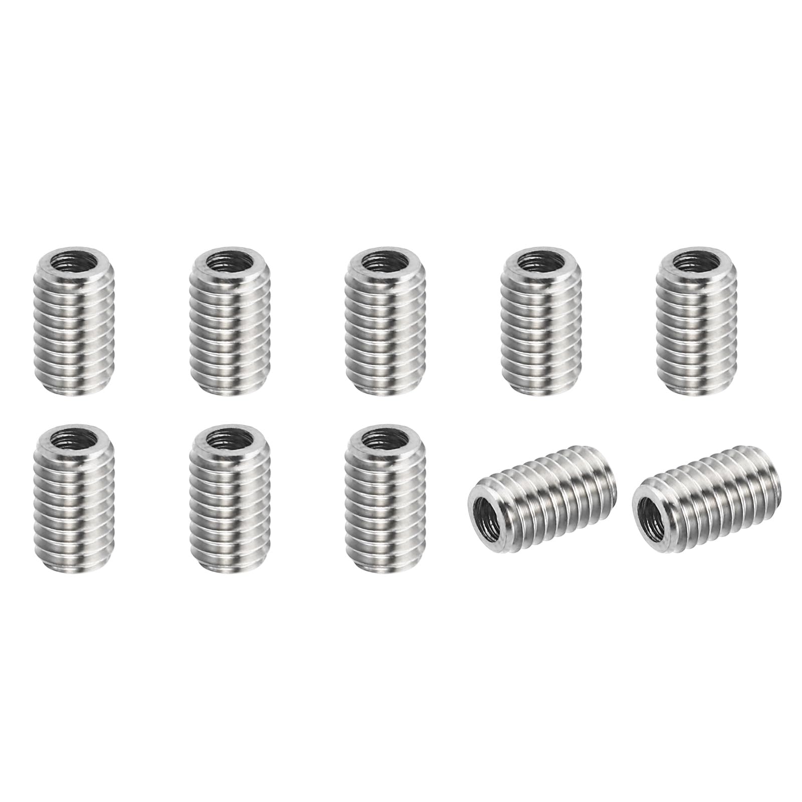 PATIKIL 304 Stainless Steel Thread Adapters Sleeve Reducing Nut, 10 Pcs M5x0.8 Male to M3x0.5 Female Repair Insert Nut Screw Reducer 8mm