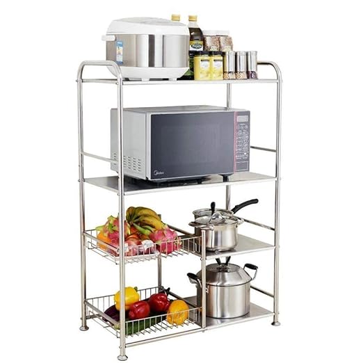 WOYQS Rack de almacenamiento Cocina de acero inoxidable Rack de ...