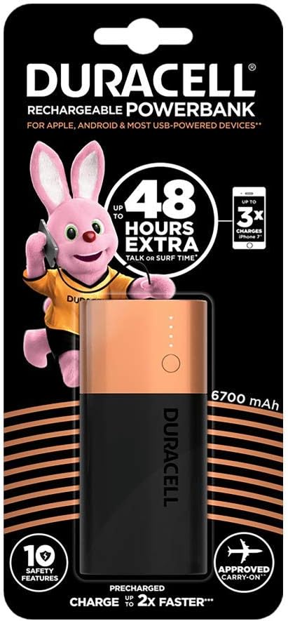 Duracell Power Bank 6700 mAh, External Battery Pack for Smartphones and USB-Powered Devices, Compatible with iPhone, Samsung - Image 3