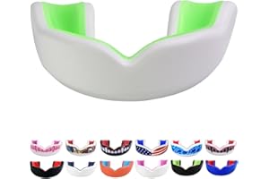 Oral Mart Sports Youth Mouth Guard for Kids (USA Flag & Fangs & 15 Best Colors to Choose from) - Youth Mouthguard Football, MMA, Karate, Flag Football, Rugby, Boxing, BJJ (/w Case) (Youth, Strapless)
