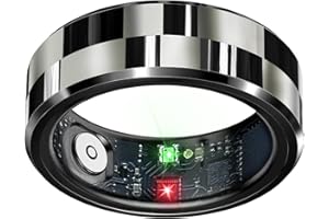 CELESTAURA Smart Ring Health Tracker, Sleep Tracker Ring with Heart Rate, Waterproof Fitness Ring for Activity Monitoring/Steps/Distance/Calories,Air Gestures,Up to 7-Day Battery,for iOS Android(Stylish Black#9)