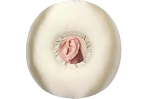 BNRendles Satin Ear Piercing Pillow for Side Sleepers Silky Piercing Pillows with Ear Hole Support Head Ear Pain Sore Relief Pressure Sore Cushion Guard Champagne