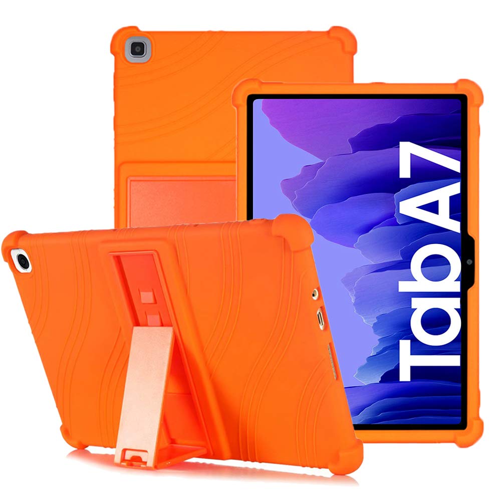 YGoal Silicone Case for Galaxy Tab A7 10.4 - Light Weight Kids Friendly Soft Shock Proof Protective Cover for Samsung Galaxy Tab A7 T500 2020, Orange