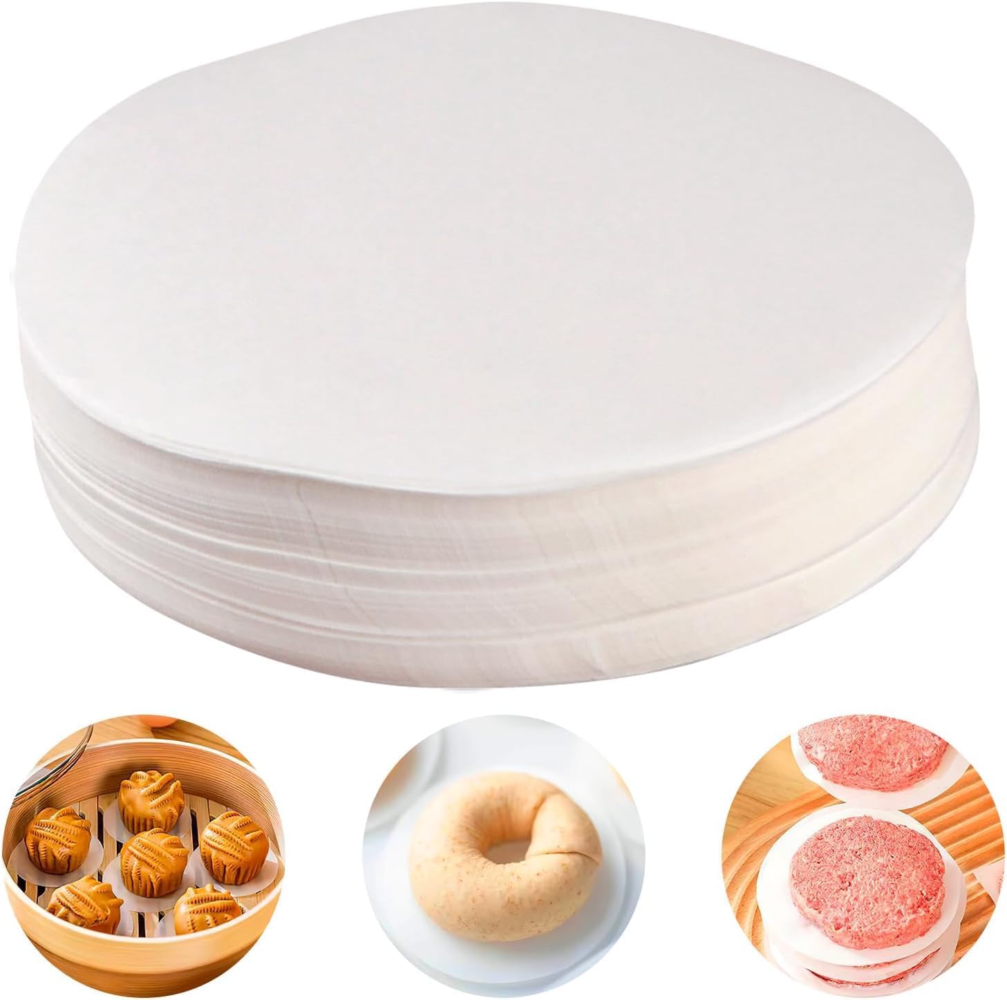 500Pcs 9cm Burger Paper Non Stick, 3.54 Inch Hamburger Patty Papers Burger Paper Sheets Burger Press Wax Discs Papers Cake Tin Liners Wrapping Circles for Patty Separating Cookies Storing Foods