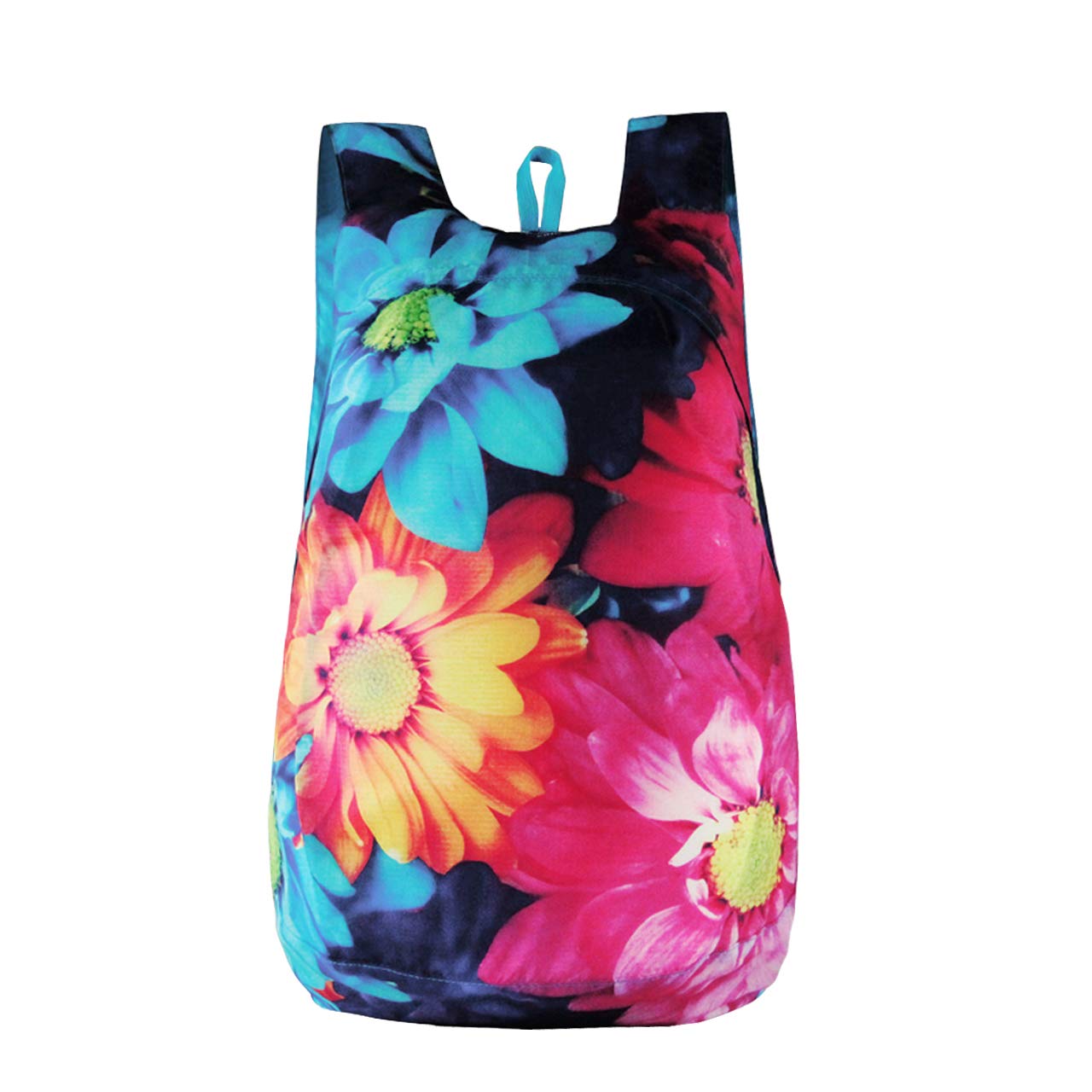 CHIC DIARY 3D Printed Packable Lightweight Travel Hiking Backpack Daypack (Flower(Rose))