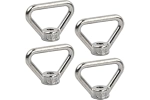 Dokpav 4 Pcs M8 Triangle Ring Nuts, 304 Stainless Steel Lifting Ring Nuts, Heavy Duty Eye Nut Fastener for Buildings Automobi