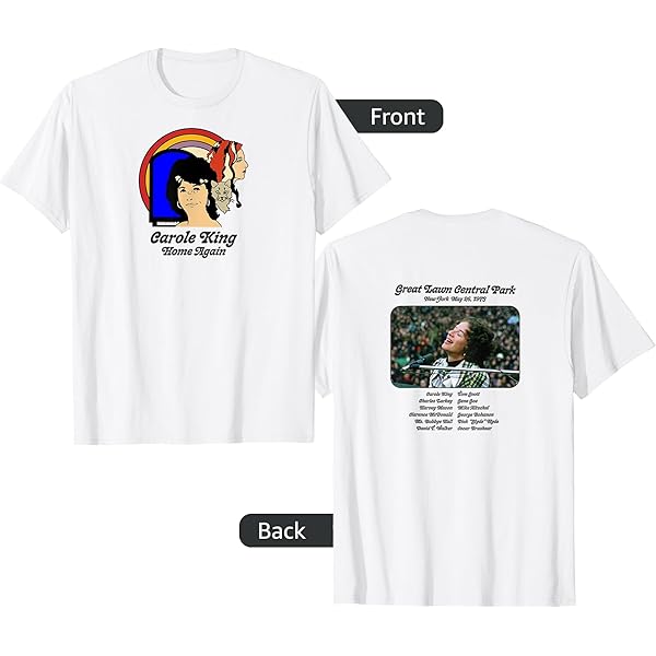 Amazon.com: Carole King Home Again Tour 1973 Black T-Shirt