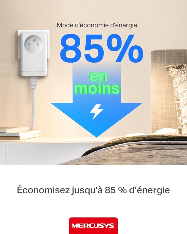 Prise CPL 600 Mbps, Port Fast Ethernet, Plug & Play, Kit 2 MP300