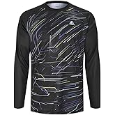 ZesiikLvie Mountain Bike Jersey Mens Long Sleeve Motocross Jersey Cycling Jersey Breathable Quick Dry Downhill BMX Off-Road