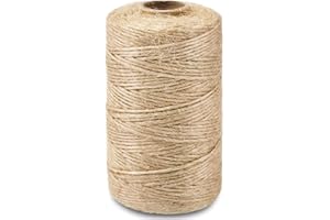 SMART&CASUAL 328Ft Jute Twine String Thin Natural Hemp Twine for Gift Wrapping Craft Plant Garden Christmas Handmade Arts Decoration Packing String Home decor (328 Ft (100M))